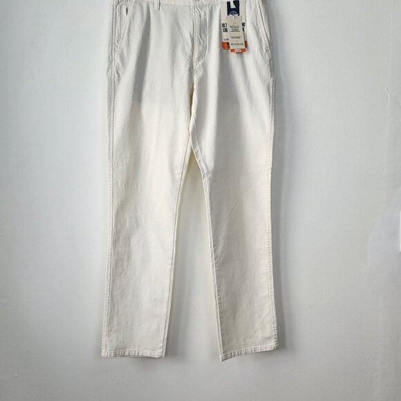 Dockers Mens Straight Fit White Khaki Chino Pants 32x32 Classic Office Slim NWT - Picture 3 of 16